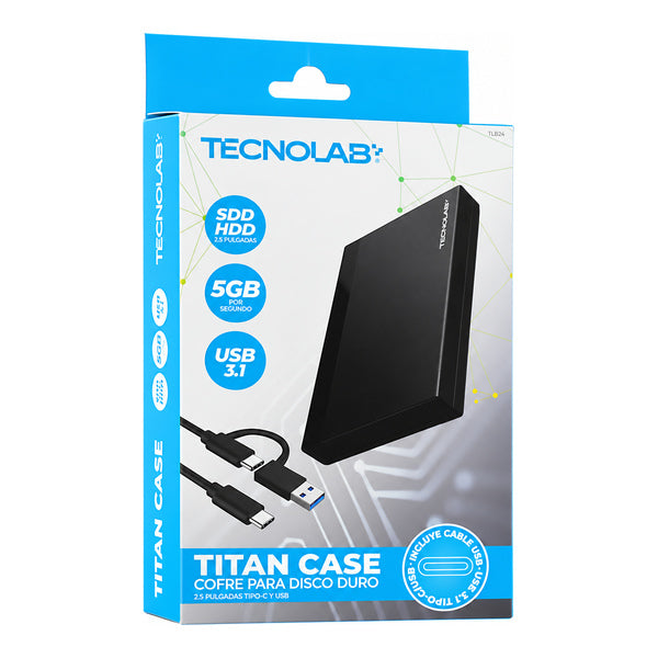 Cofre Disco Duro Tecnolab 2.5 Pulgadas SATA USB-C 5Gbps UASP