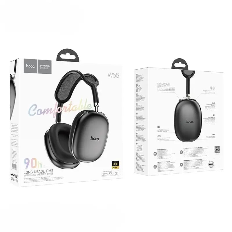 Audífonos Bluetooth Hoco W55 Headset 90 Horas Negro – imagen 3