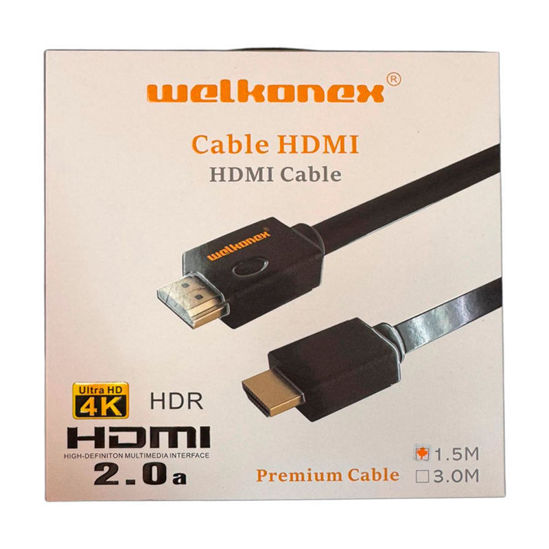 Cable Hdmi a Hdmi 4k 1.5 Metros Welkonex Negro – imagen 3