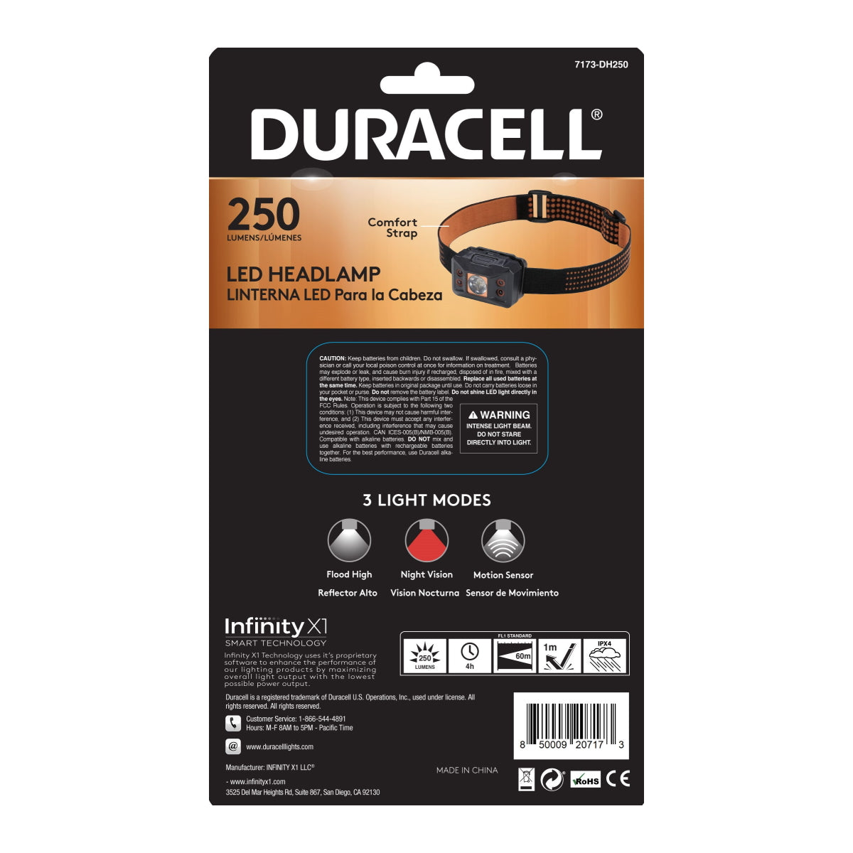 Linterna De Cabeza Duracell Manos Libres 250 Lumen + 3 Pilas AAA – imagen 5