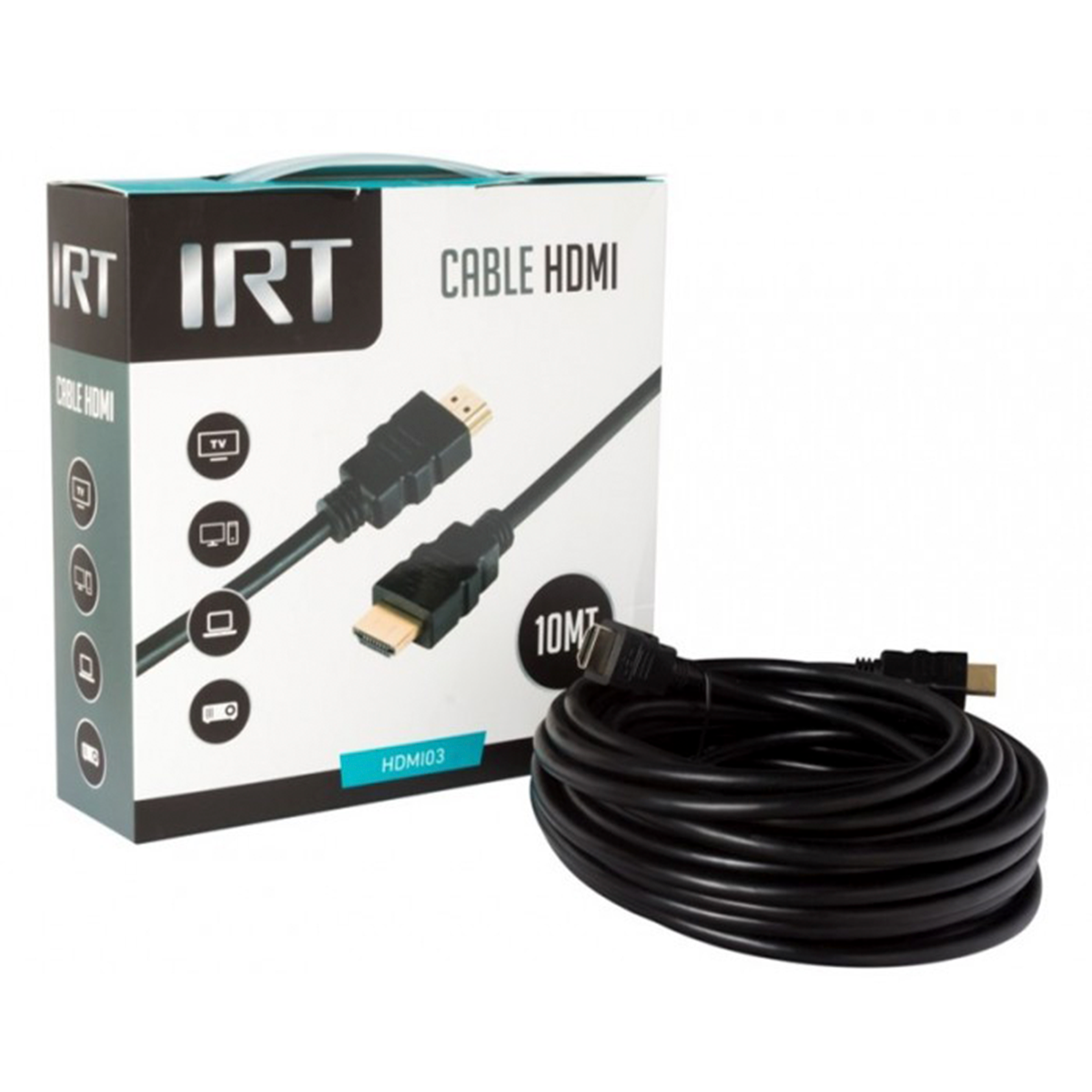 Cable Hdmi Irt 10 Metros Negro Full HD 1.4 Negro
