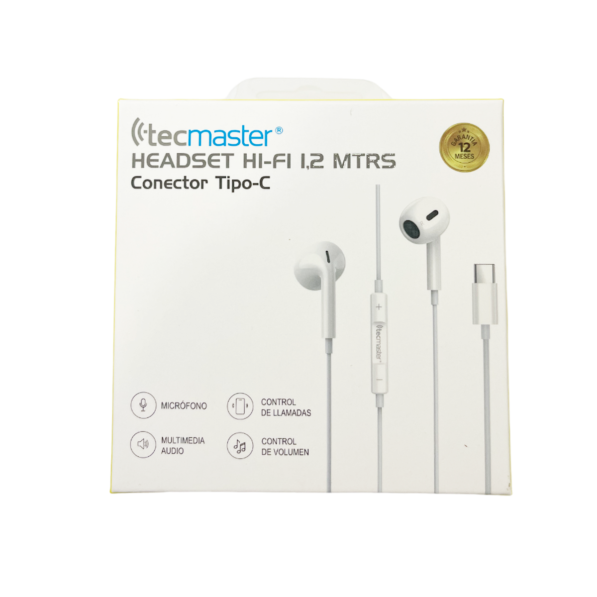 Audifonos In Ear Tecmaster Hi-fi Conector Tipo C Blanco – imagen 5