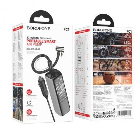Inflador De Neumáticos Portátil Borofone Fc1 Negro – imagen 3