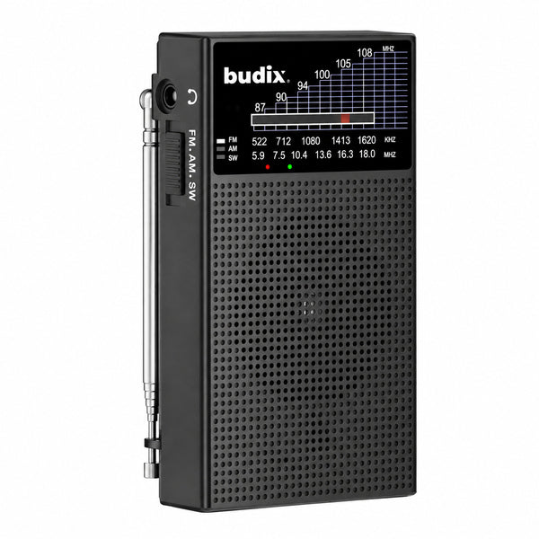 Radio Portatil Budix BU-FMRDO Led 3 Bandas Negro