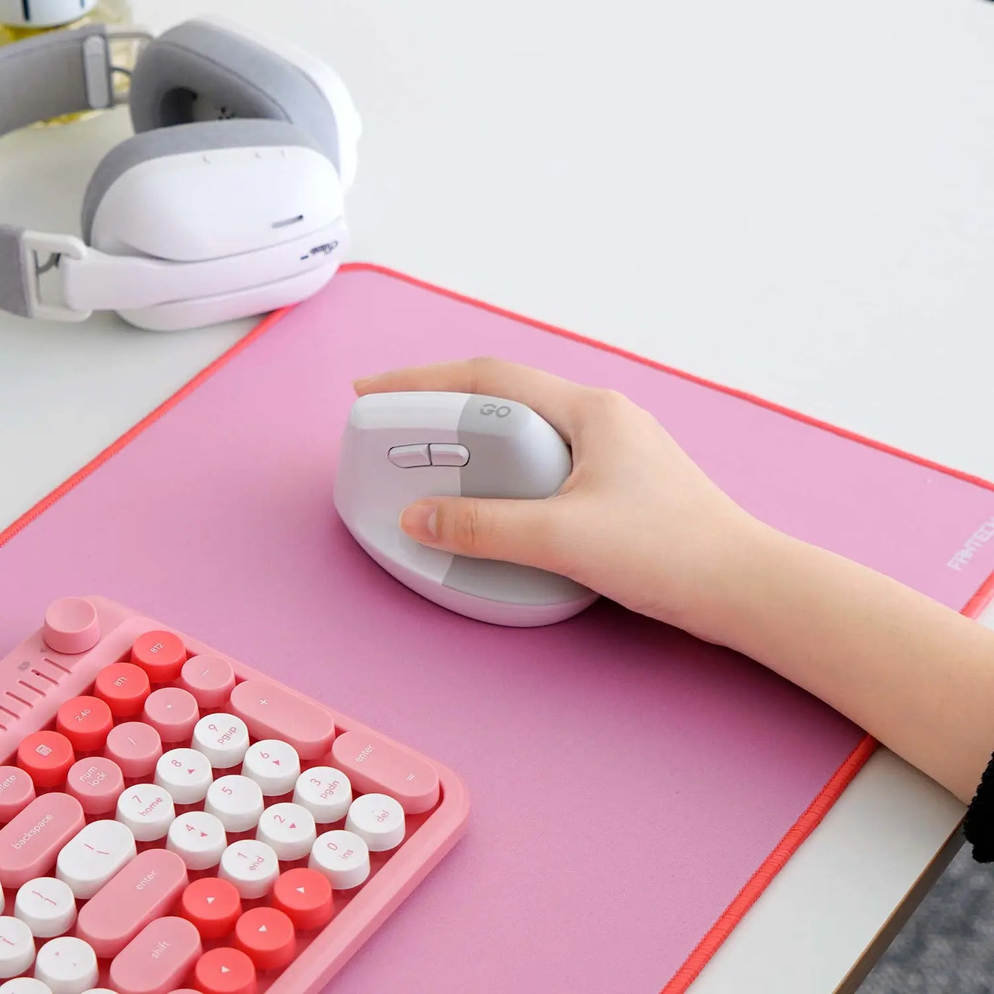 Mouse Inalámbrico Vertical Fantech W195r Go Comfy Blanco – imagen 3