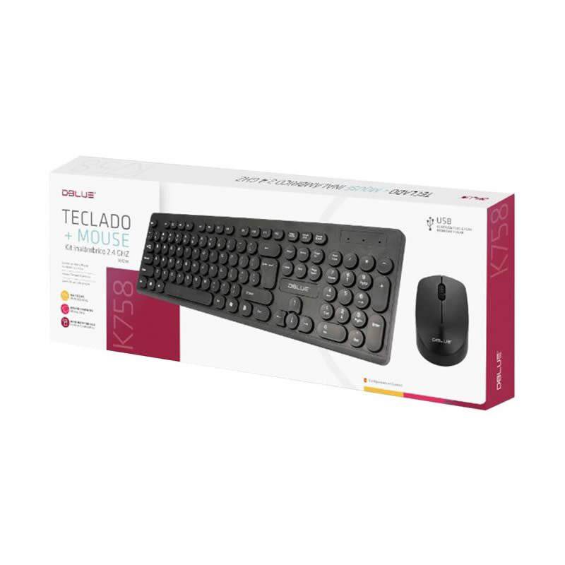 Kit Teclado + Mouse Inalámbrico Dblue K758 Tecla Redonda Negro – imagen 2
