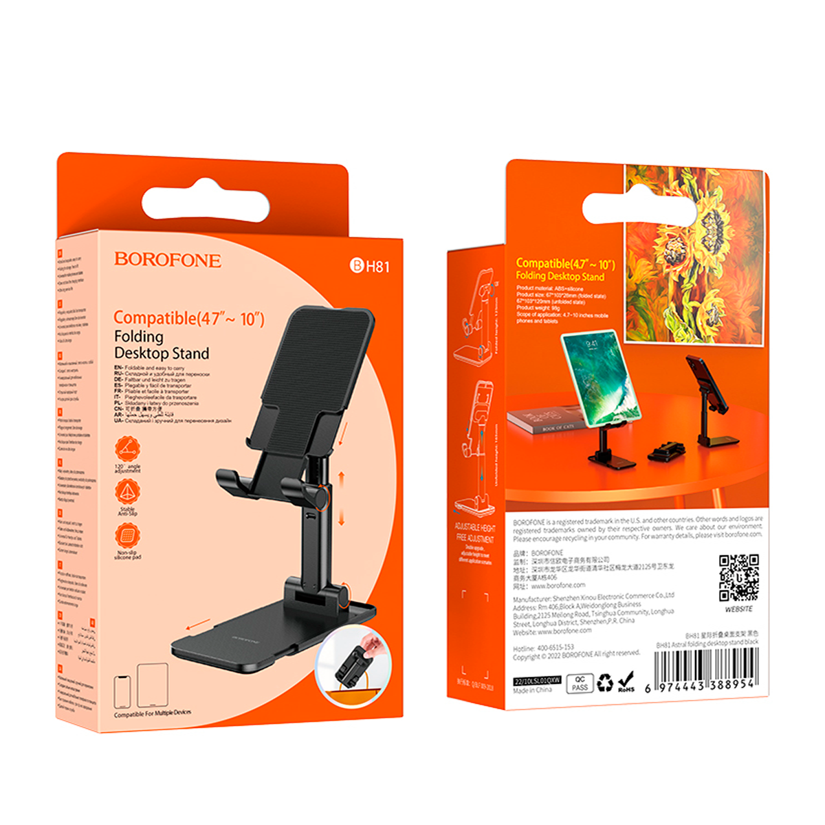 Soporte De Escritorio Para Smartphone Borofone Bh81 Negro – imagen 2