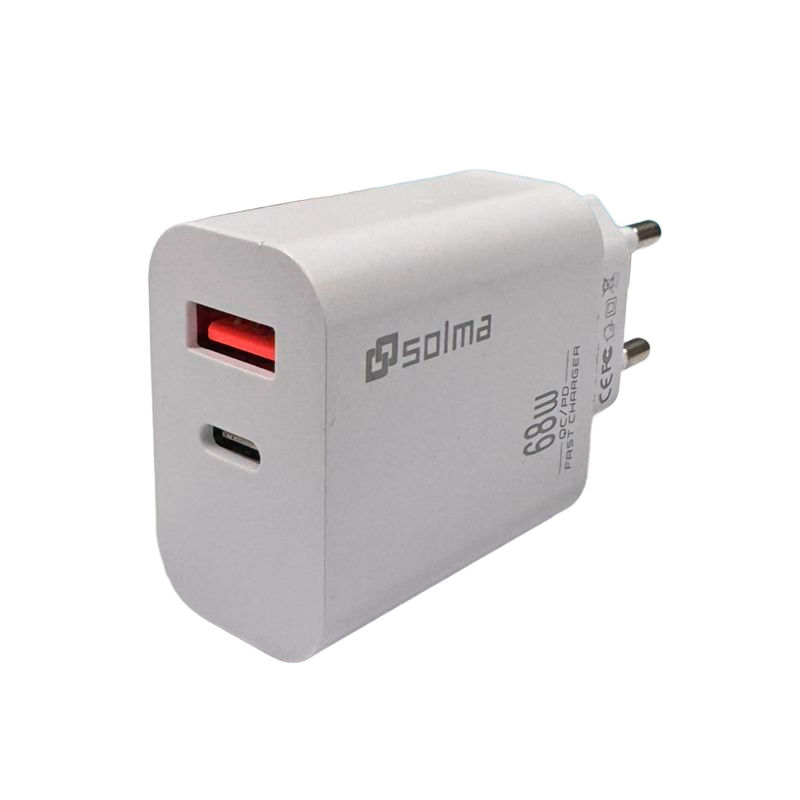 Cargador Carga Rapida Solma 68w Dual + Cable Tipo C Blanco – imagen 5