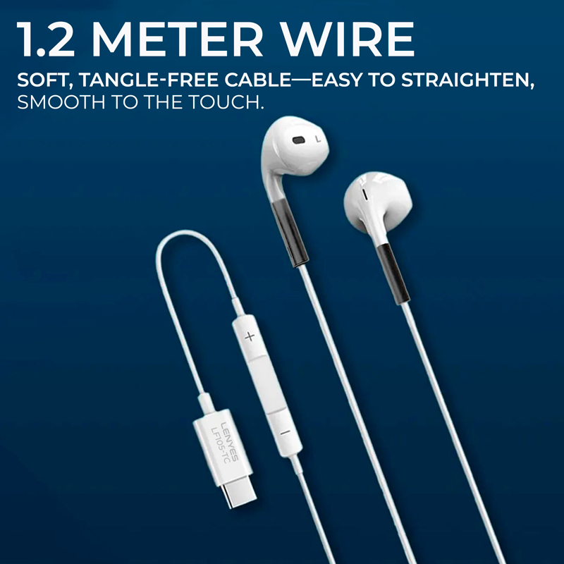 Audifonos In Ear Tipo C Lenyes Lf105 Blanco – imagen 3