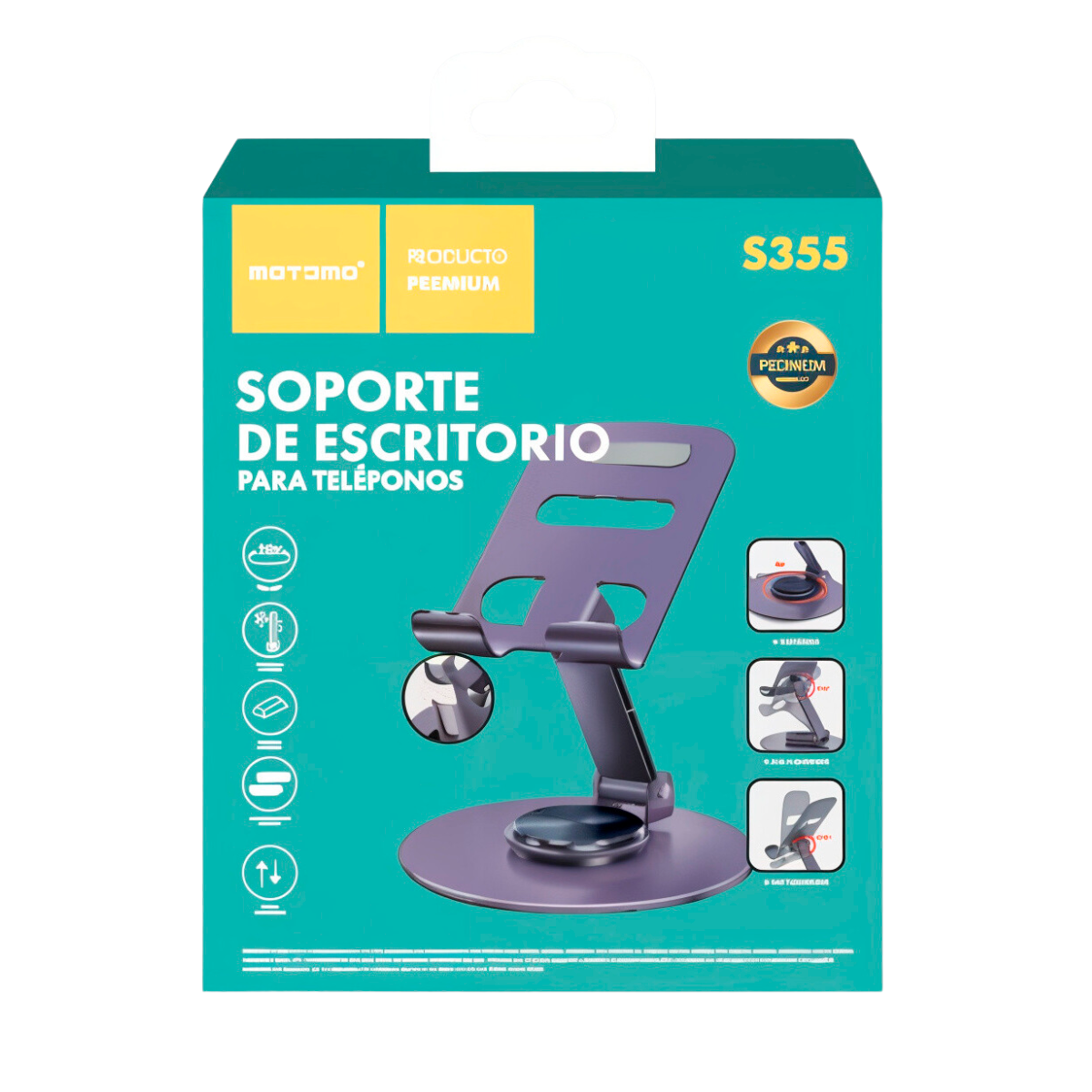 Soporte De Escritorio Para Smartphone Motomo Gris – imagen 2