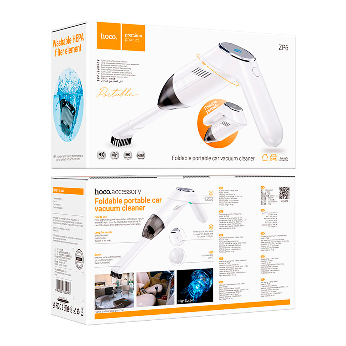 Aspiradora Portatil Para Auto Hoco Zp6 Blanco – imagen 2