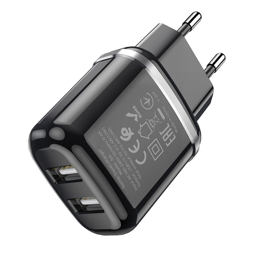 Cargador Hoco N4 Dual Usb Aspiring Negro – imagen 3