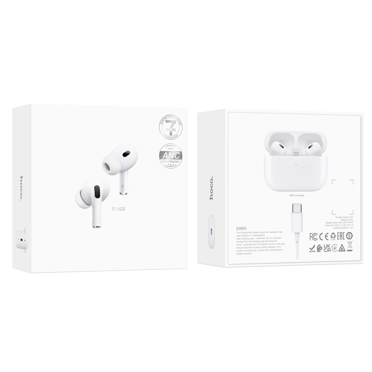 Audífonos Bluetooth Hoco Ew63 In Ear Blanco – imagen 2