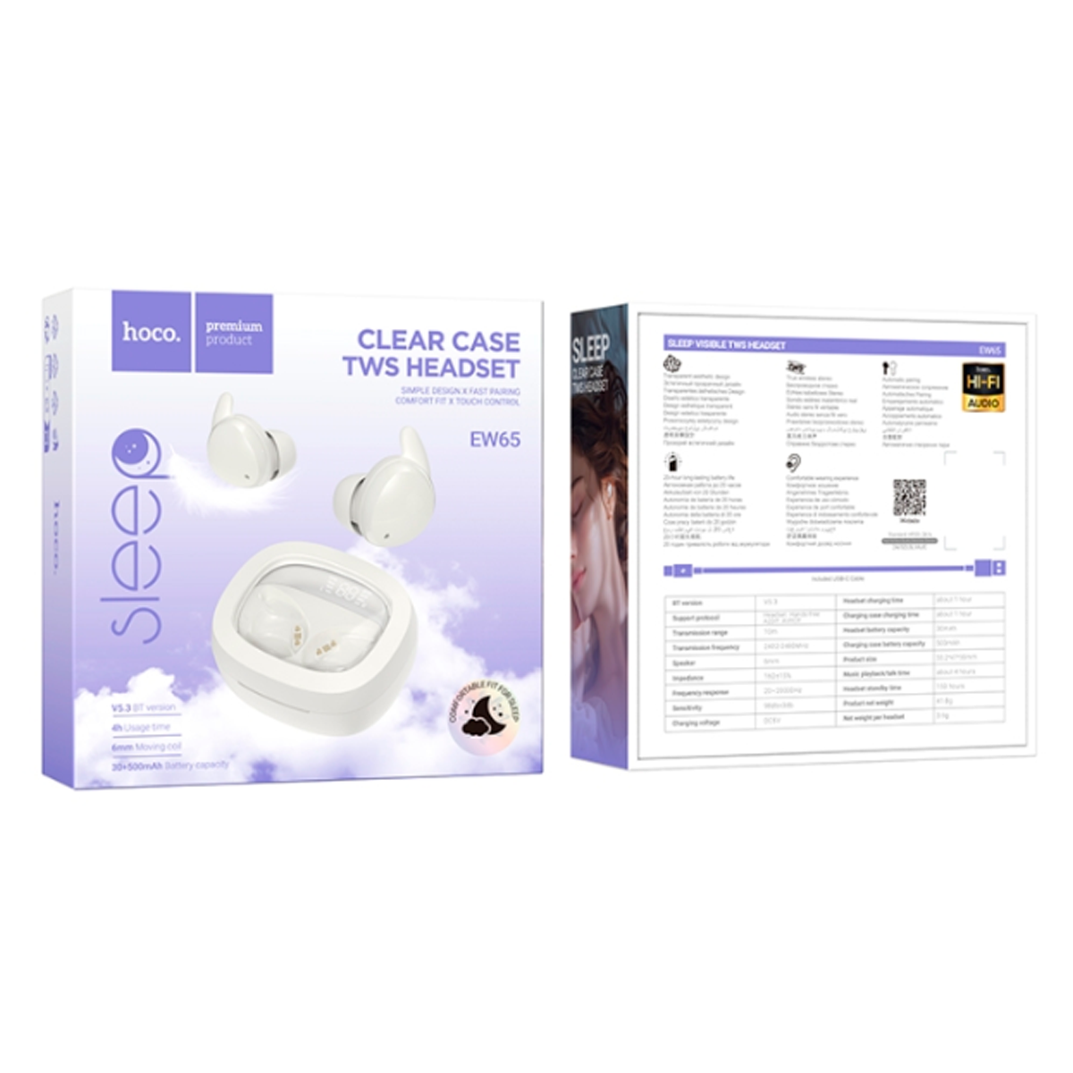 Audífonos Bluetooth Hoco Ew65 In Ear Blanco – imagen 2