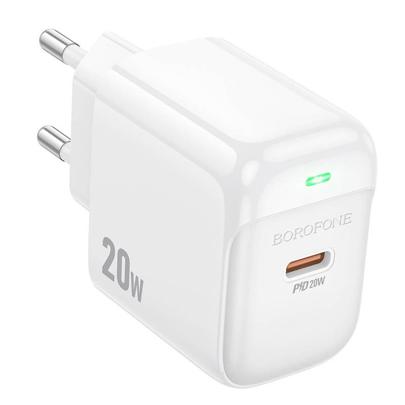 Cargador Borofone Bas43a 20w Tipo C + Cable Lightning Blanco – imagen 3