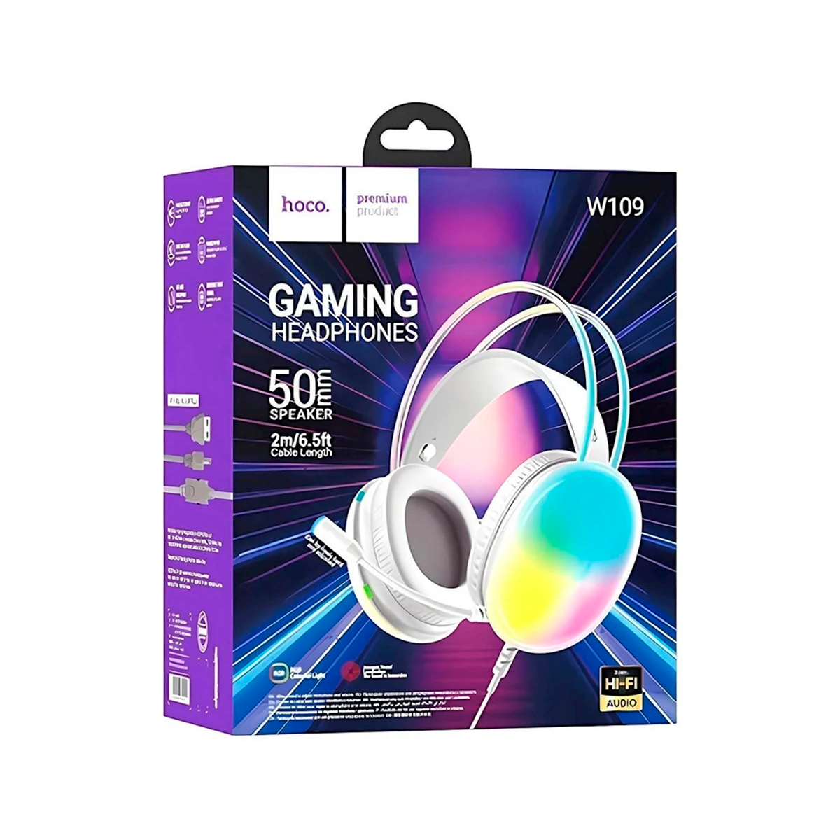 Audifonos Gamer Hoco Headser Hoco W109 Plus Blanco – imagen 2