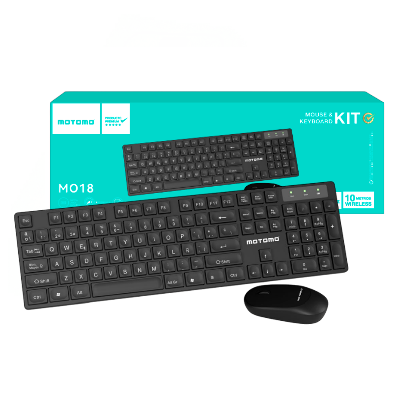 Kit Teclado + Mouse Mini Inalámbrico Bluetooth Mo-18 Negro – imagen 3
