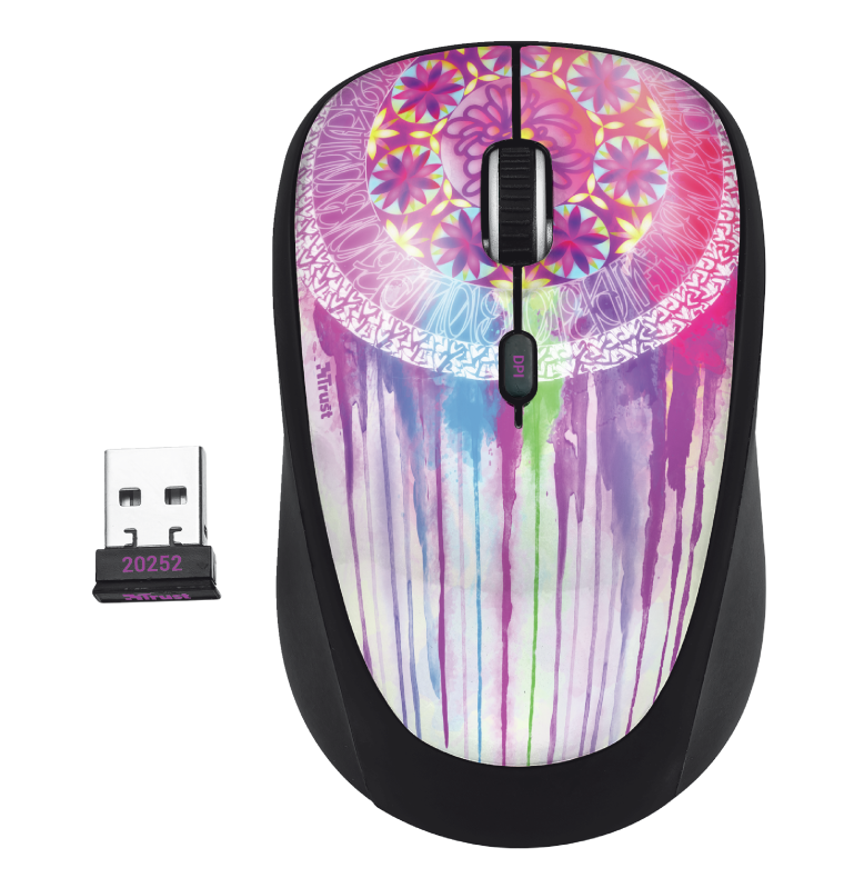 Mouse Inalambrico Trust Yvi Purple Dream Purpura – imagen 3