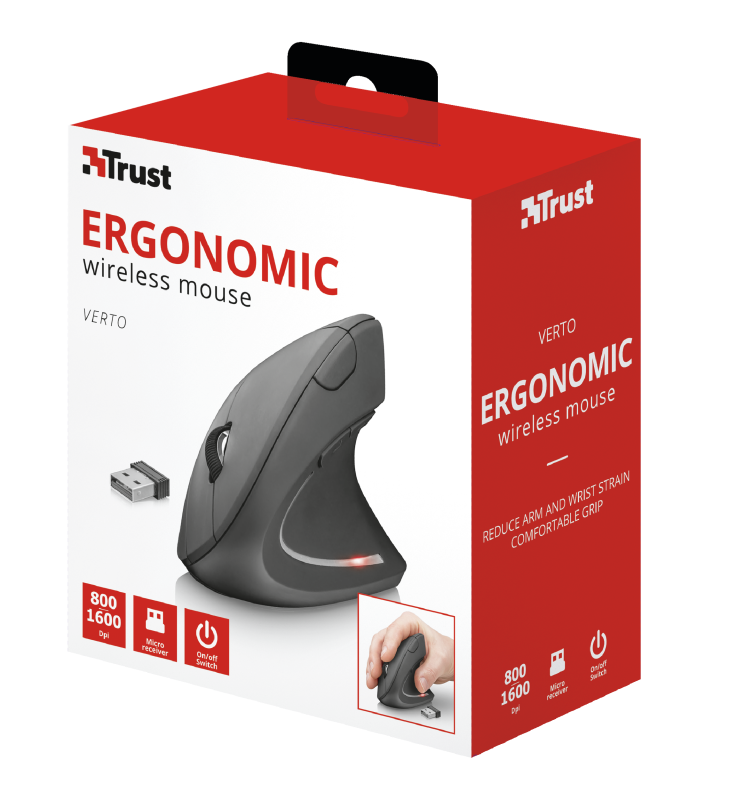 Mouse Vertical Ergonómico Inalámbrico Verto Trust – imagen 5