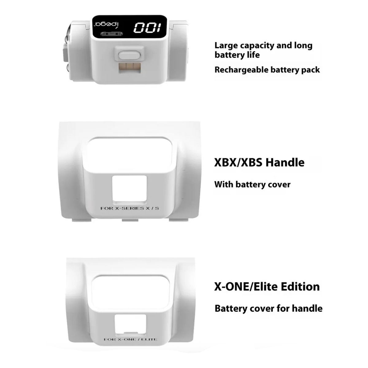 Bateria Externa Ipega Pg-xbx030a Para Control Xbox Blanco