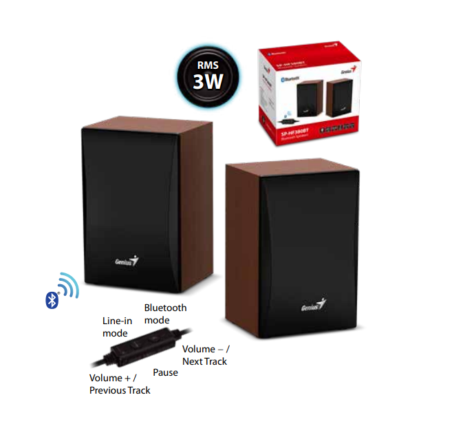 Parlante Bluetooth Genius SP-HF380BT Usb 3w Cafe – imagen 2