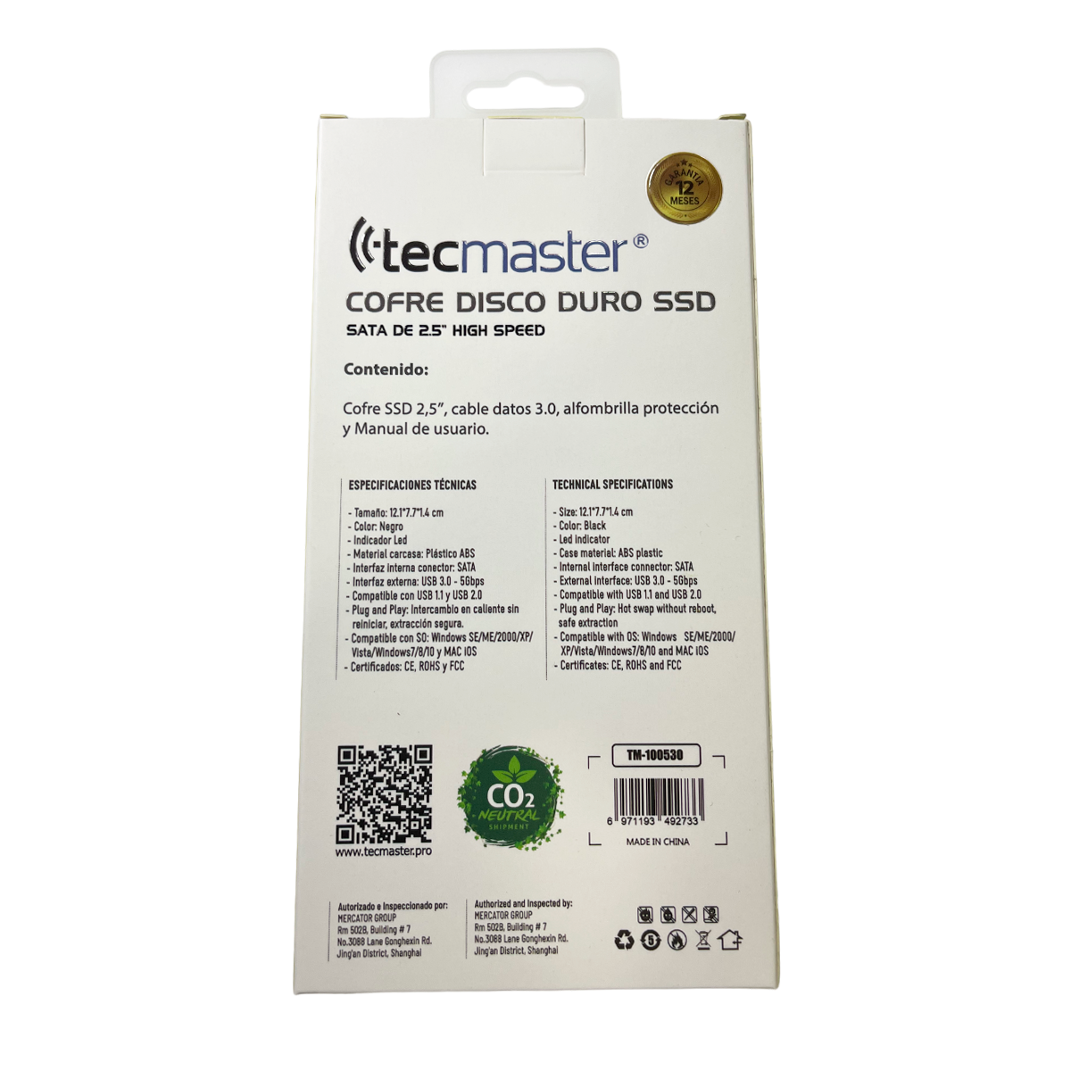 Cofre Disco Duro Ssd Tecmaster Sata 2.5 Usb 3.0 5gbps Negro – imagen 6