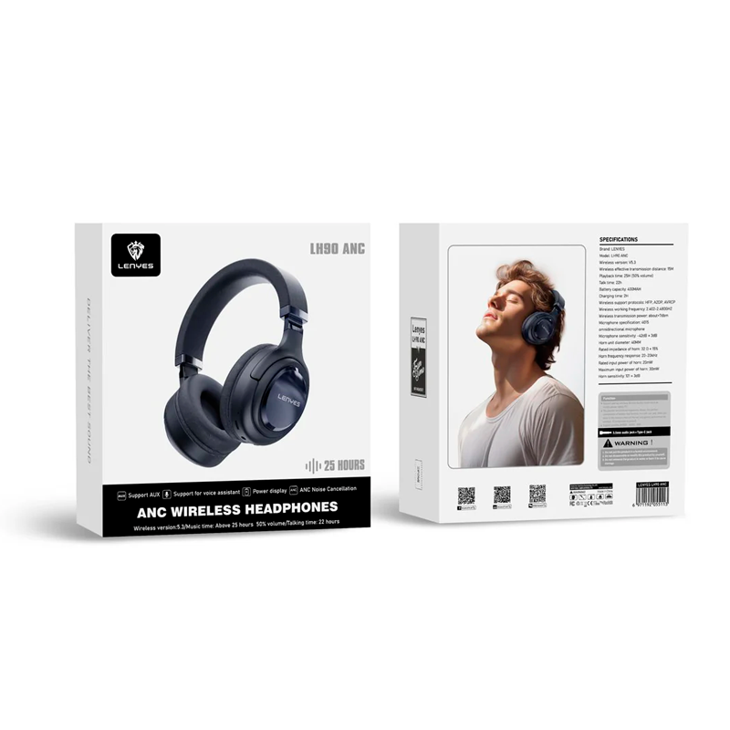 Audífonos Headset Bluetooth Lenyes Lh90 Anc Azul – imagen 3