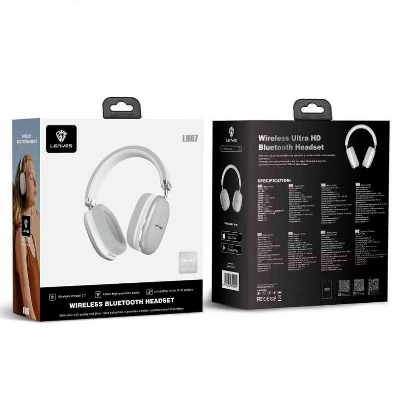 Audífonos Headset Bluetooth Lenyes Lh87 Gris – imagen 3