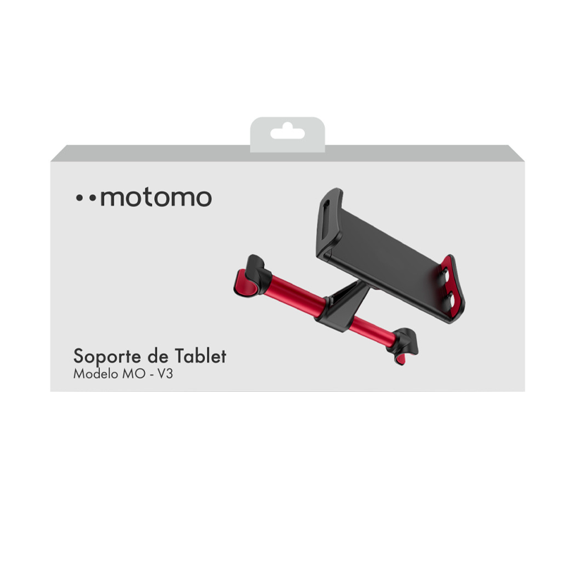 Soporte Respaldo Asiento Para Tablet Motomo Negro Rojo – imagen 3