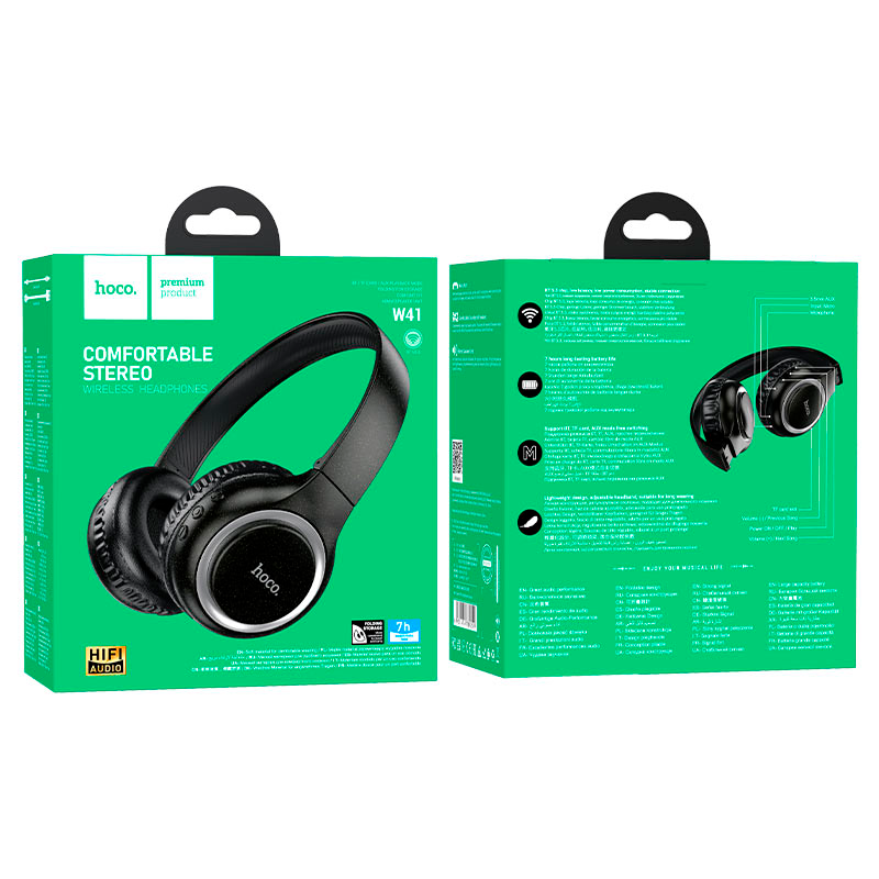 Audífonos Headset Bluetooth Hoco W41 Negro – imagen 3