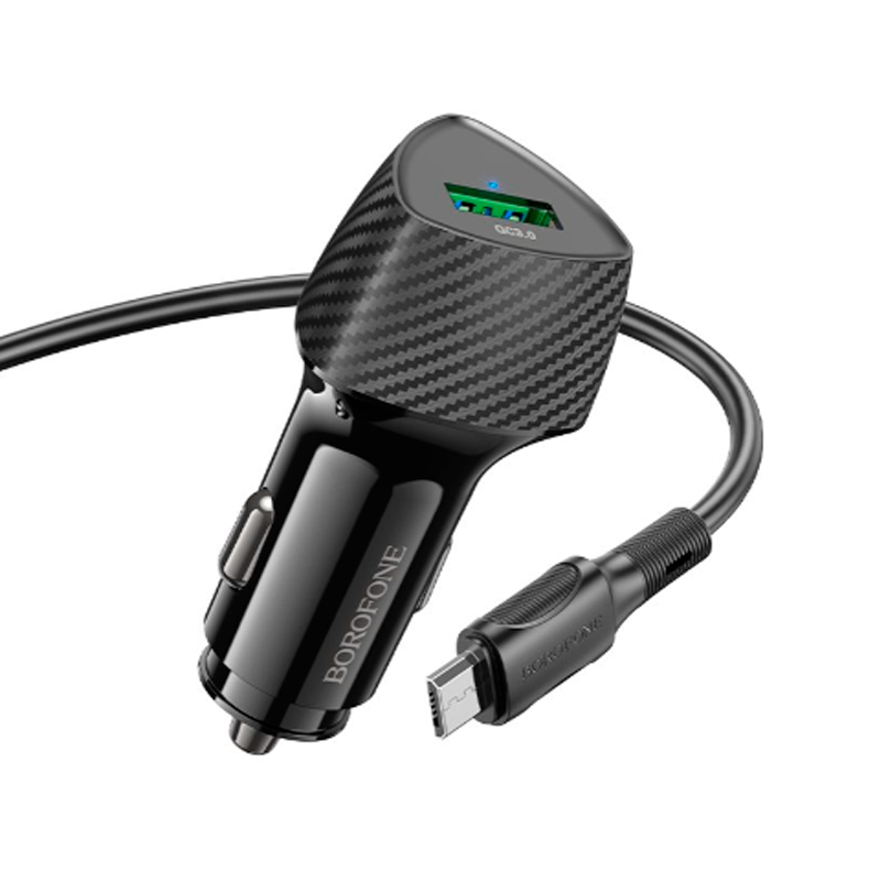 Cargador de Auto Borofone Bz31 Usb Q3.0 18w + Cable Micro Usb – imagen 3