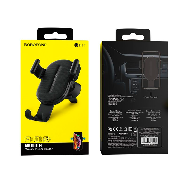 Soporte De Auto Rejilla Borofone Bh11 Negro – imagen 3
