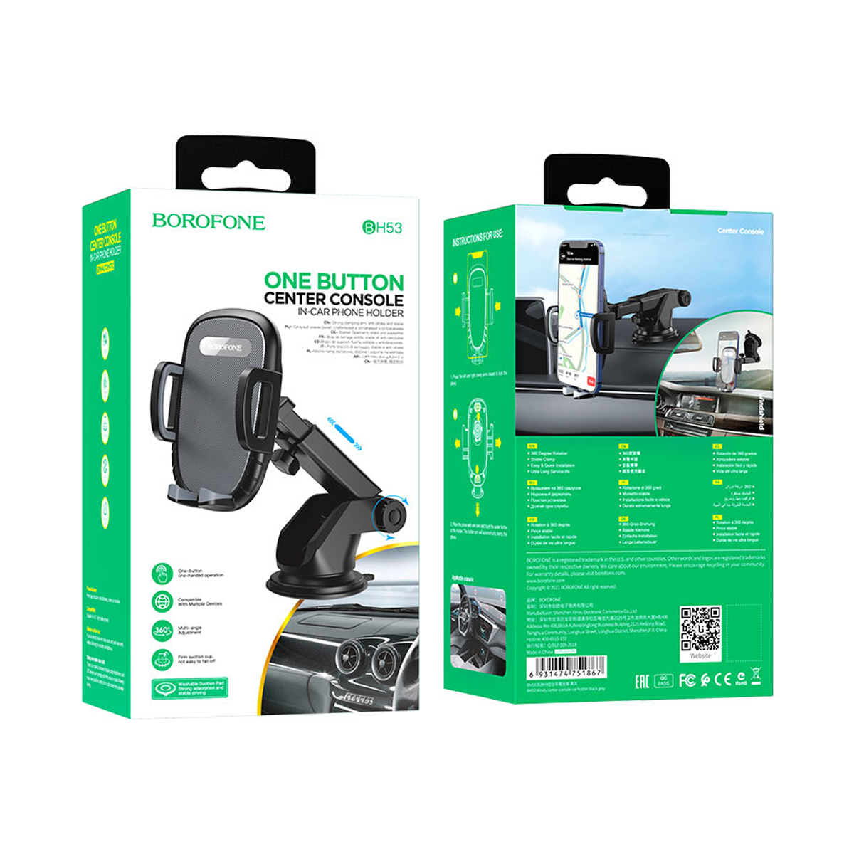Soporte De Auto Tablero Parabrisas Borofone Bh53 Negro – imagen 3