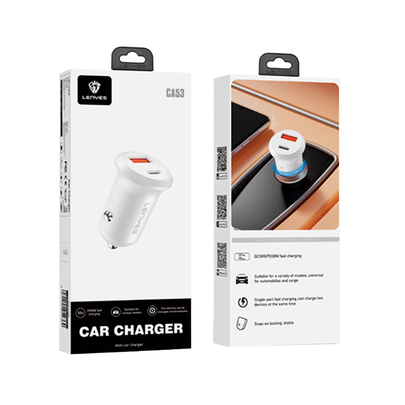 Cargador de Auto Dual Lenyes Ca53 Blanco – imagen 3