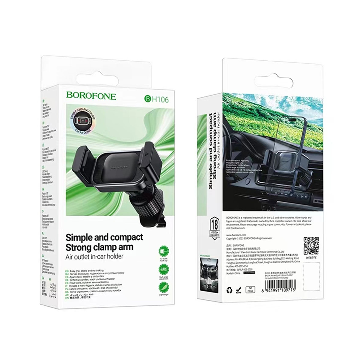 Soporte De Auto Rejilla Borofone Bh106 Negro – imagen 3