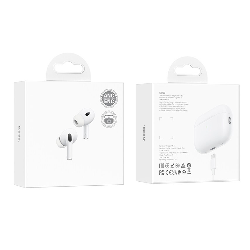 Audífonos Bluetooth In Ear Hoco Ew69 Anc Enc Blanco – imagen 3