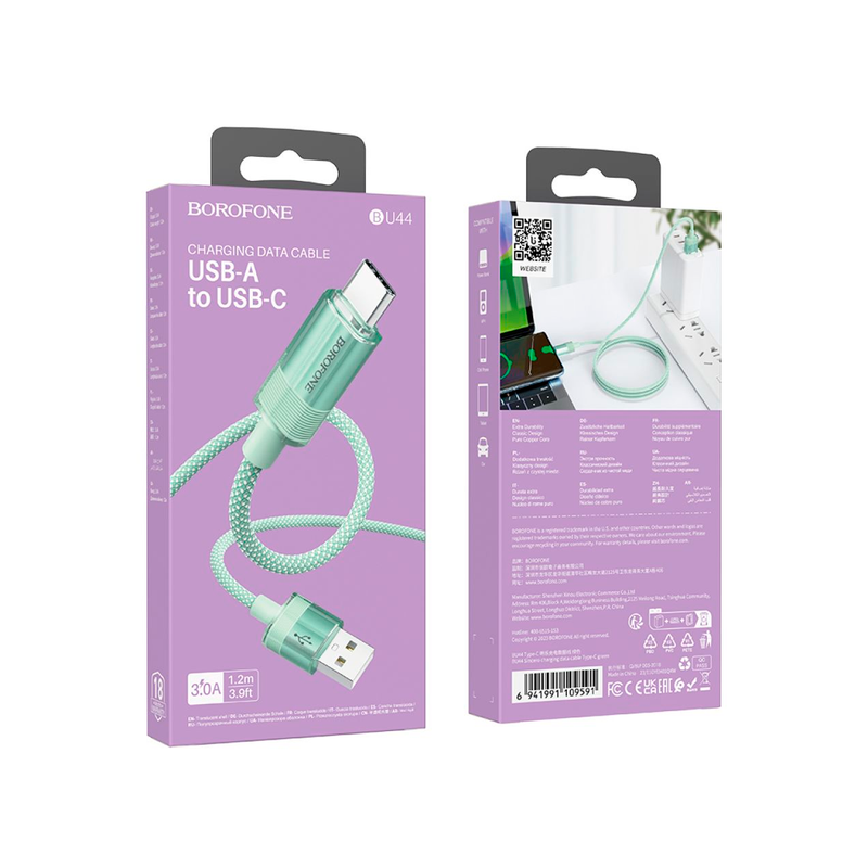 Cable Usb a Tipo C Borofone Bu44 1.2 Metro Verde – imagen 3