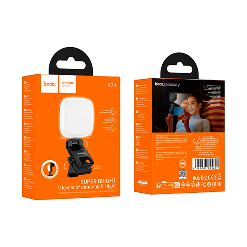 Lampara Led Mini Hoco K29 Selfie Transmisión Iluminación Negro – imagen 3