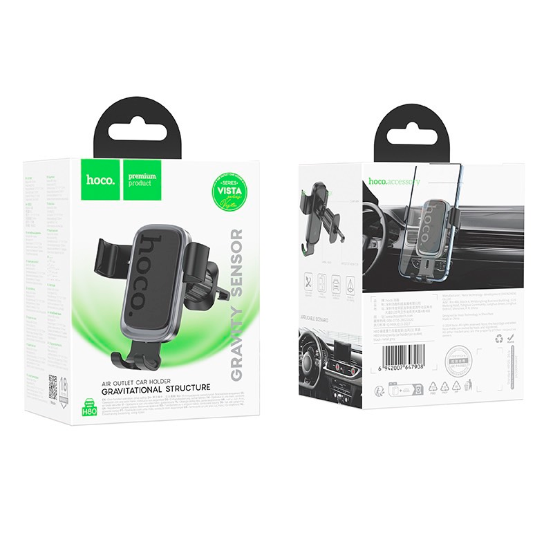 Soporte De Auto Rejilla Hoco H80 Negro – imagen 3