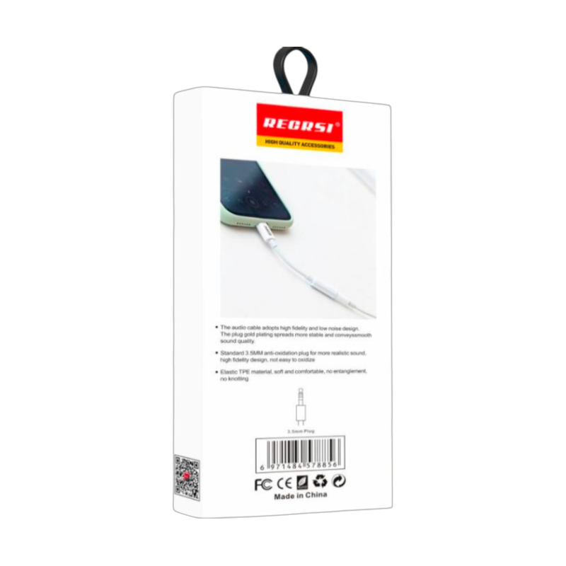 Adaptador Para Lightning a 3.5mm Aux Recrsi Re-zj15 Blanco – imagen 3