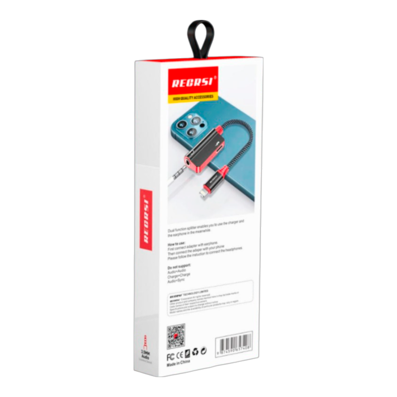 Adaptador Para Lightning a 3.5mm Lightning Recrsi Re-zj20 Negro – imagen 3
