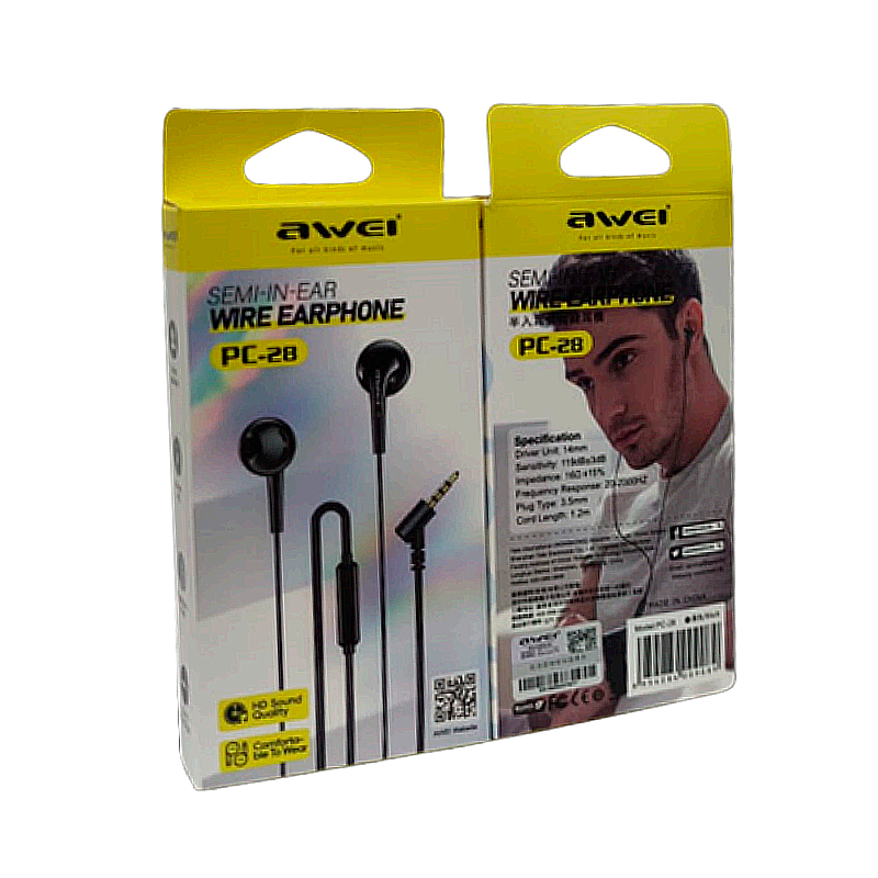 Audífonos In Ear Awei Pc-28 3.5mm Negro – imagen 3