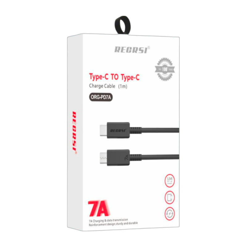 Cable Tipo C a Tipo C Recrsi Pd7a 1 Metros Negro – imagen 3