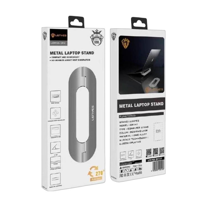 Soporte Stand Notebook Antideslizante Lenyes Cr141 Gris – imagen 3