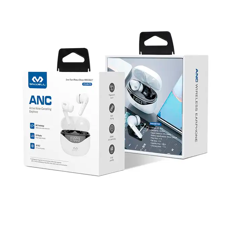 Audífonos Bluetooth Tws Anc Miccell Vq-bh70 Blanco – imagen 3