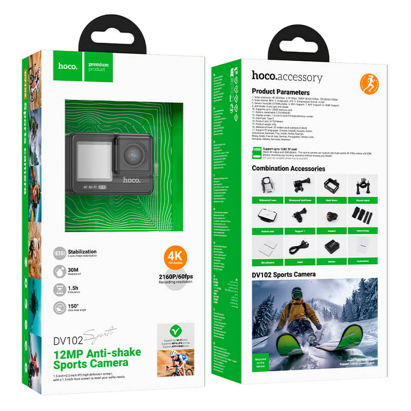 Camara Deportiva Hoco Dv102 4k Negro – imagen 3