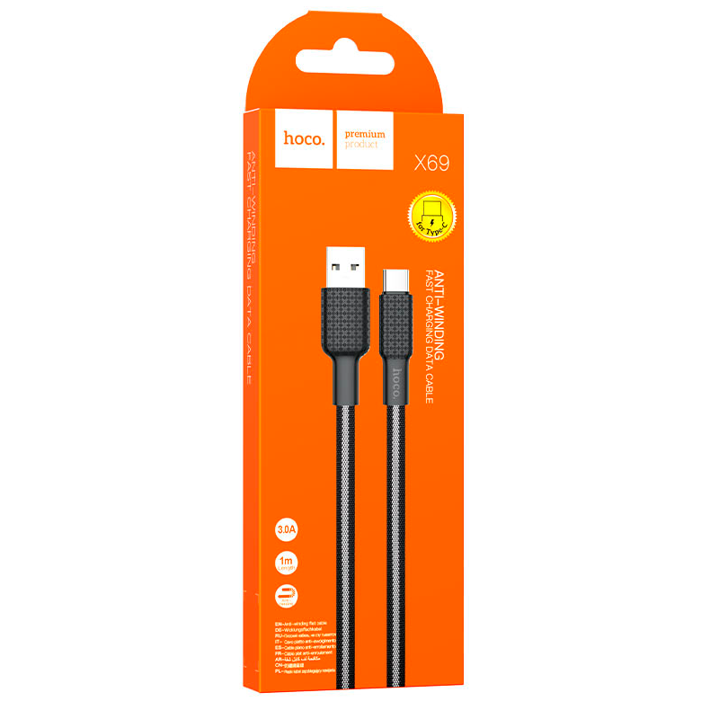 Cable Usb a Tipo C Hoco X69 1 Metro Negro – imagen 3
