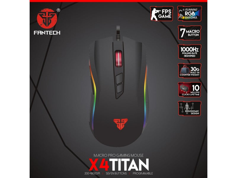 Mouse Gamer Fantech X4 Titan Ambidiestro – imagen 4