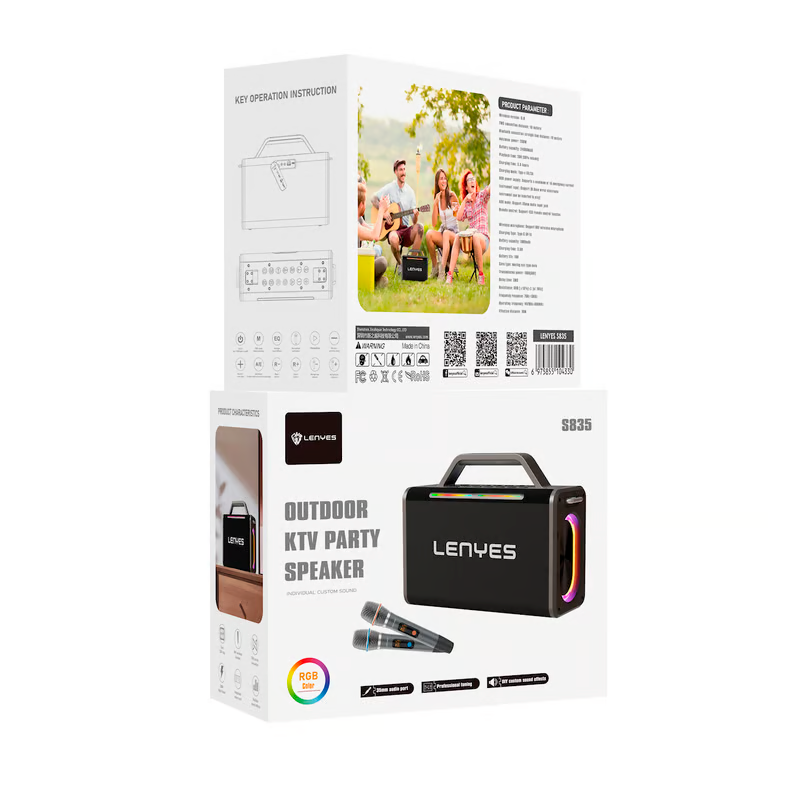 Parlante Bluetooth Lenyes S835 Karaoke 200w Negro – imagen 3