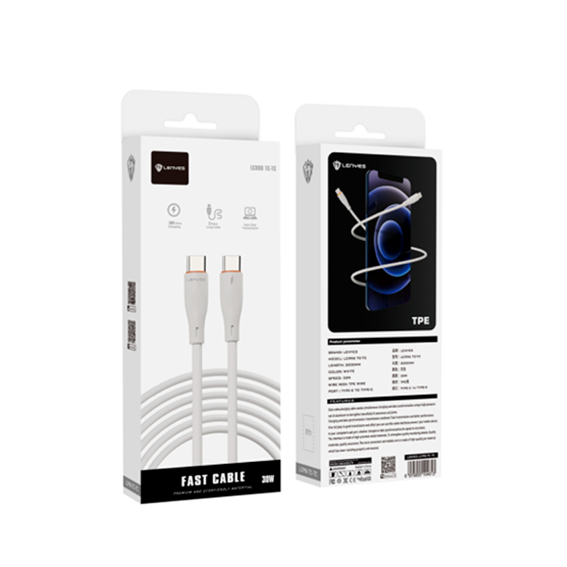 Cable Tipo C Para Lightning Lenyes Lc996 18w 2 Metro Blanco – imagen 3